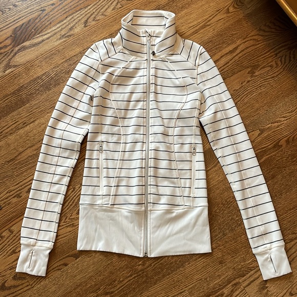 EUC Lululemon Nice Asana Jacket Slalom Stripe Angel Wing / Angel Wing - Picture 3 of 8